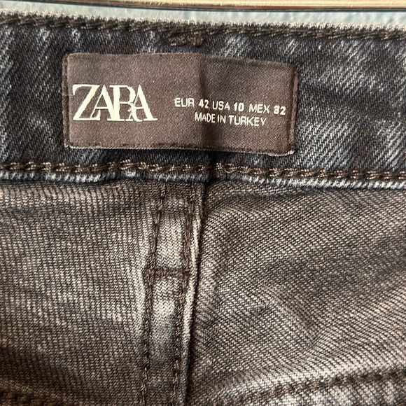 Zara dark denim bootcut jeans with fringe - Picture 2 of 4